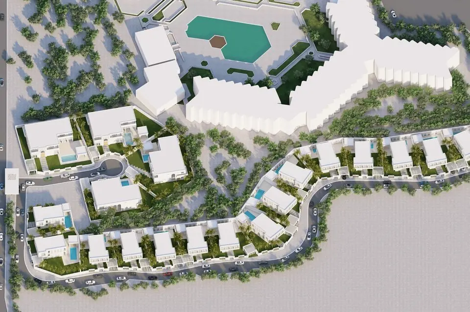 Vue aérienne des villas Marriott à Fès